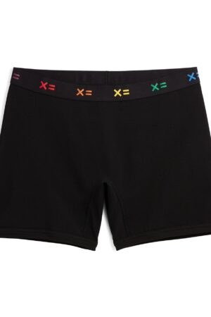 6" No Fly Boxer Briefs - Black X= Rainbow