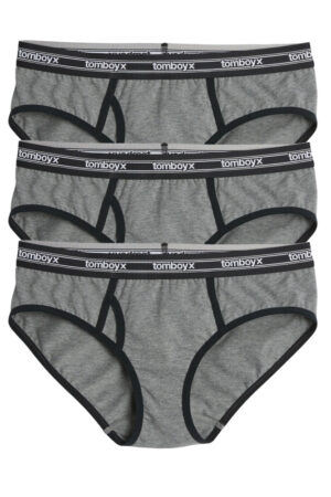 Iconic Briefs 3-Pack - Retro Charcoal Logo